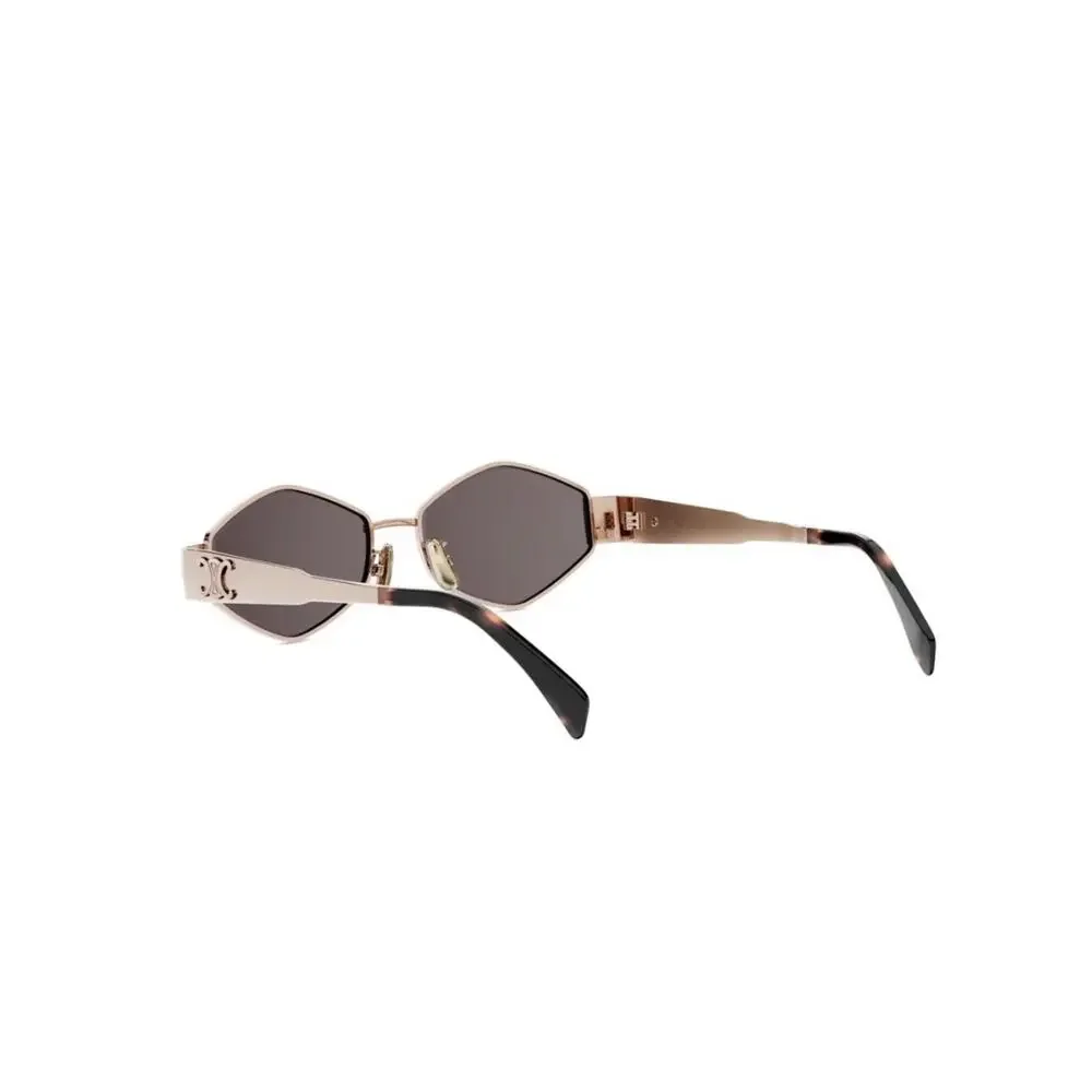 New Celine CL40254U 28A Sunglasses Rose Gold Geometric Shape Authentic